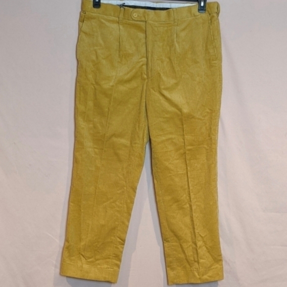 Peter Christian Golden Yellow 100% Cotton Corduroy Trousers size 40x27 - Picture 1 of 6